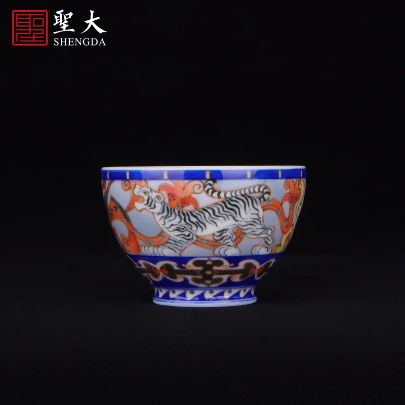 |god beast master cup jingdezhen kiln under glaze color manual hand-painted high-end tea sample tea cup kung fu tea cups