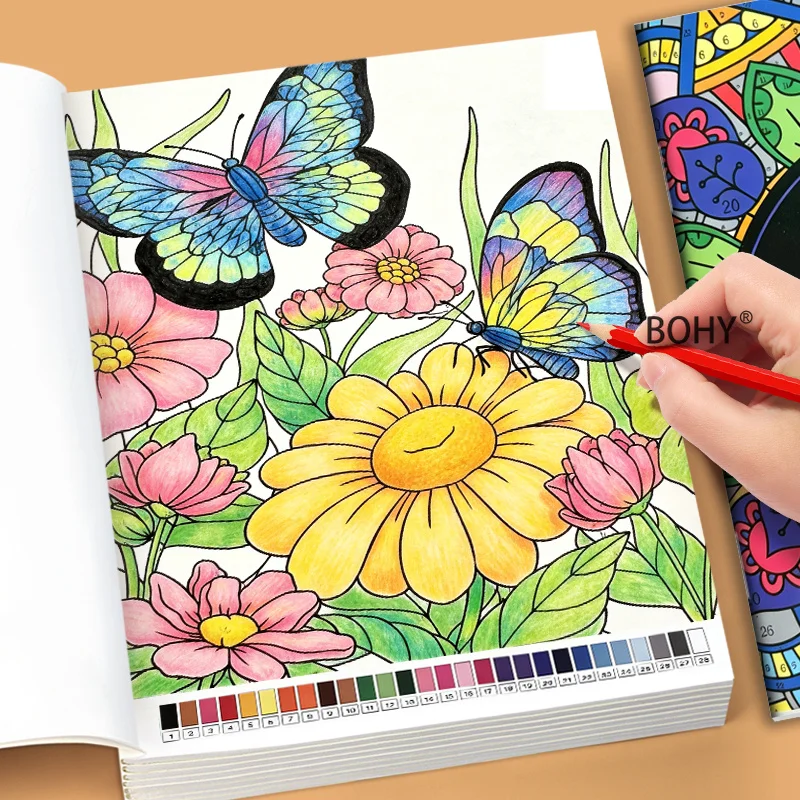 1 Adult Digital Coloring Fun Coloring Book Fresh and Natural Style Line Drawing Patterns Adults To Relax and Fill Colors At Home