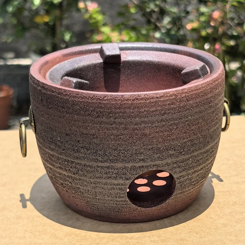 Red mud charcoal stove heat-resistant tea stove burning glaze hand-boiled tea stove