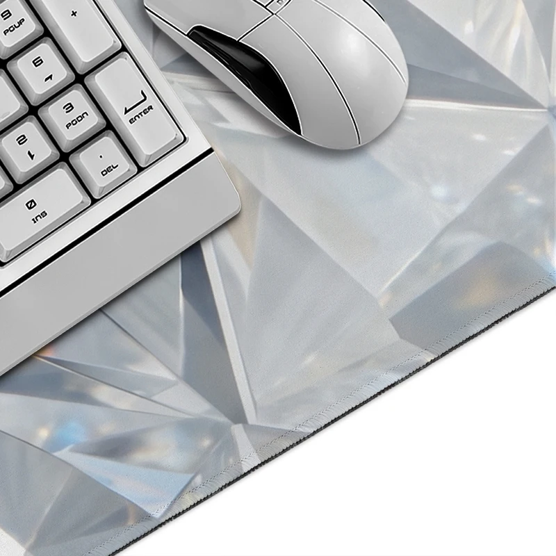 Mouse Pad Silver Crystal Facets Gamer XL Large Computer HD Mousepad XXL Mouse Mat Soft Non-Slip Carpet Office Computer Mice Pad