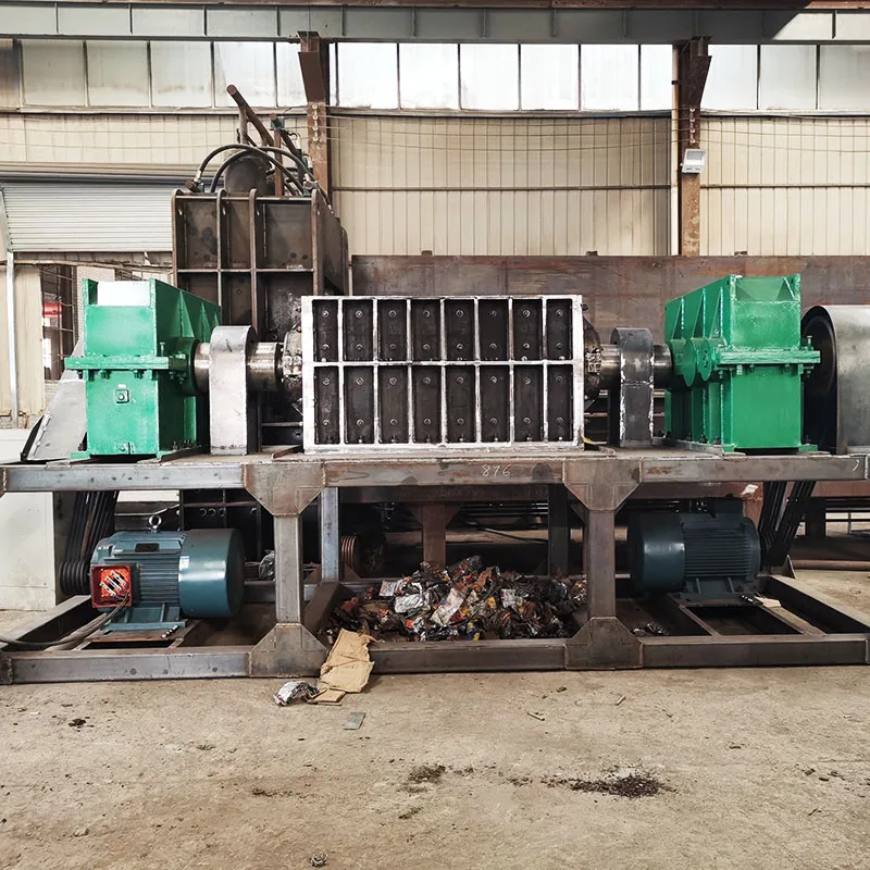 Small Dual Shaft Shredder Machine for Waste Plastic PVC Film Rubber Tyre Recycling Heavy Duty Tire Crusher Scrap Metal