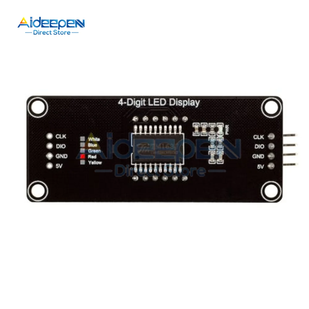 TM1637 Modulo display a LED per Arduino 4 cifre 7 segmenti Modulo tubo indicatore orologio da 0,56 pollici Rosso Blu Verde Giallo Bianco