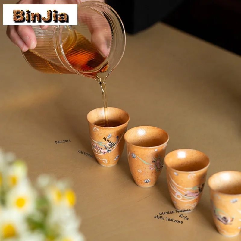 BAEJORIA 30ml Dunhuang Apsaras Teacup Vintage Tea Bowl Set Of Cups Tea-tasting Fragrance Cup Chazhan Master Cups Cha Accessories