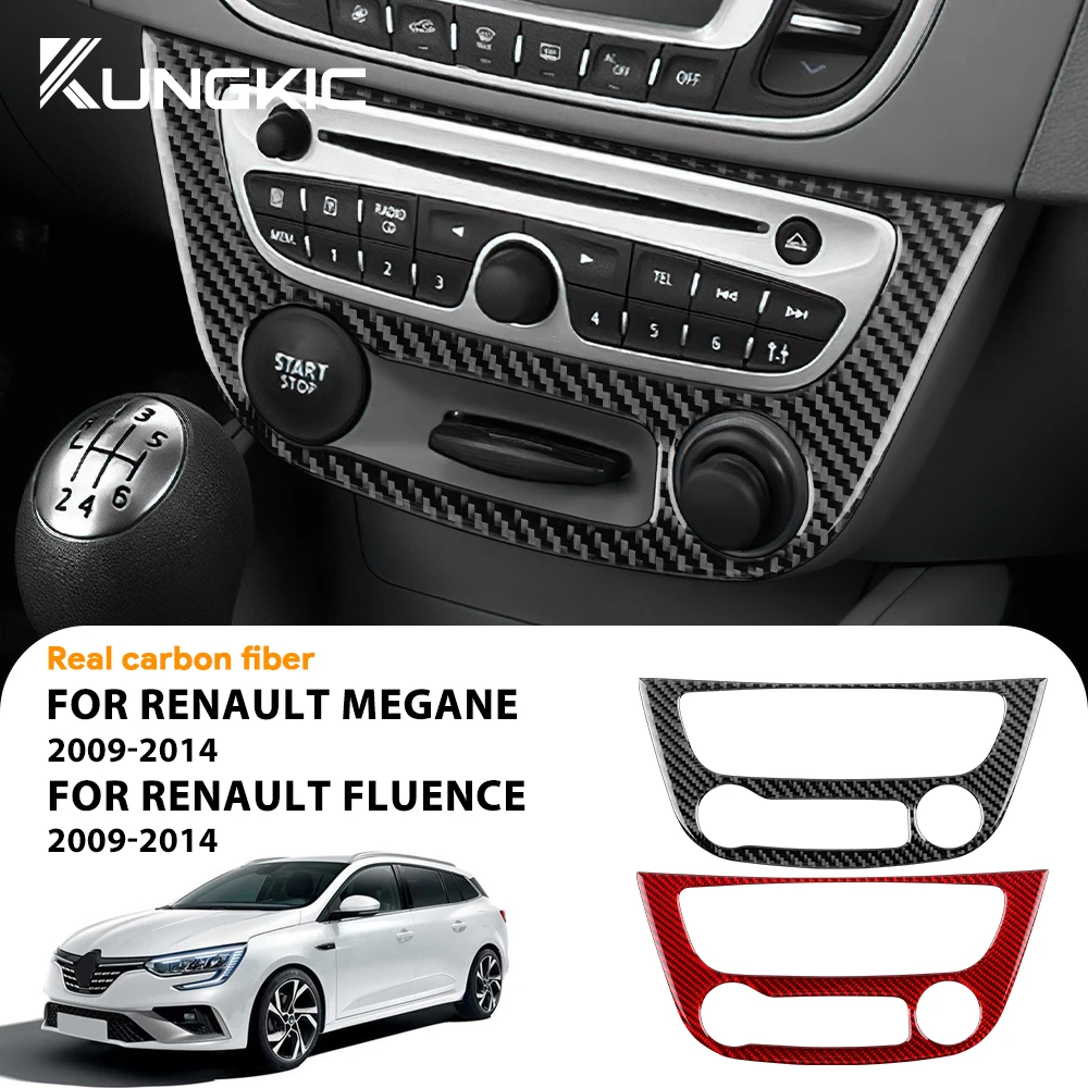 Real Soft Carbon Fiber Sticker For Renault Fluence Megane RS 2009 2010 2011 2012 2013 2014 2015 LHD RHD Car Central Switch Panel