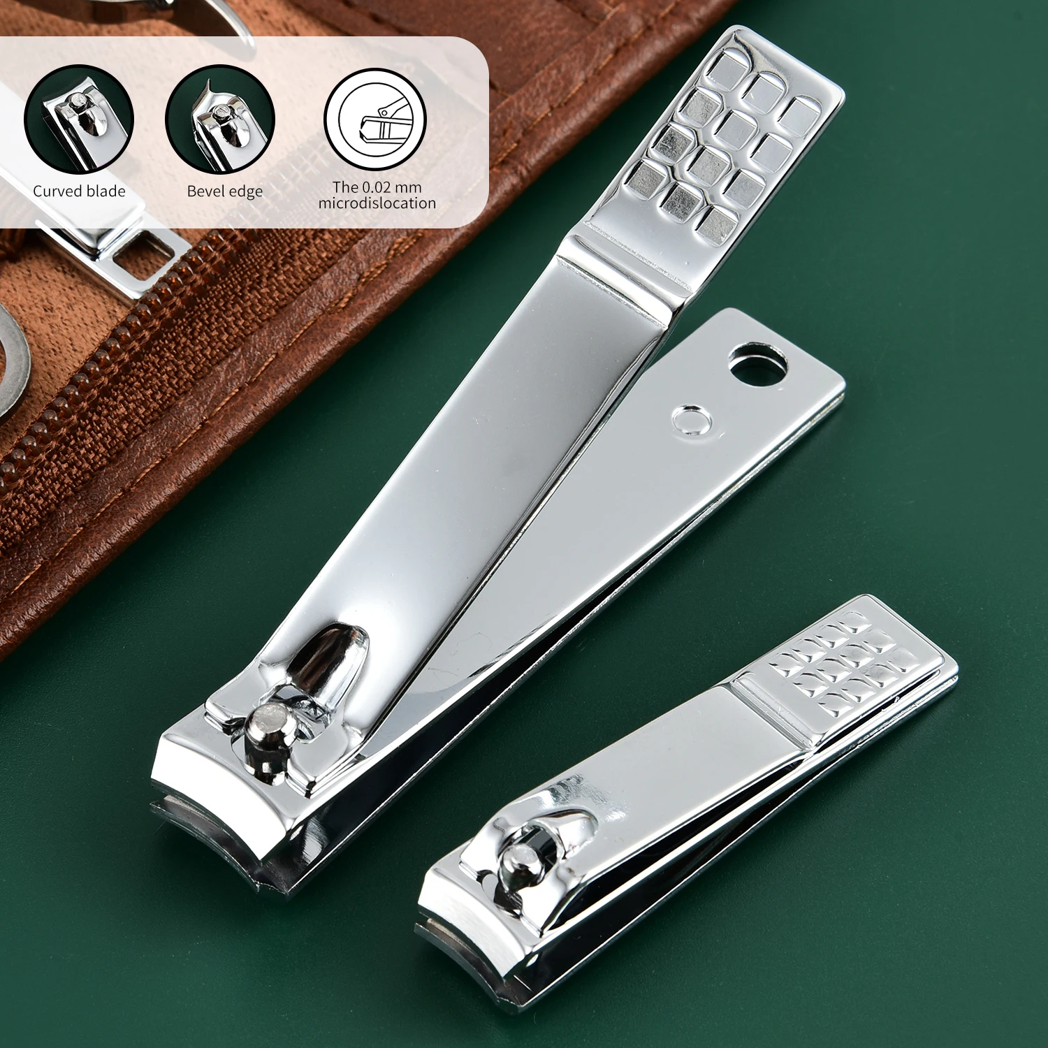 مجموعة مانيكير كاملة من الفولاذ المقاوم للصدأ ، مقصات الأظافر وأدوات العناية ، حقيبة سفر جلدية فاخرة ، Tr محمولة ، 26 ODM #2