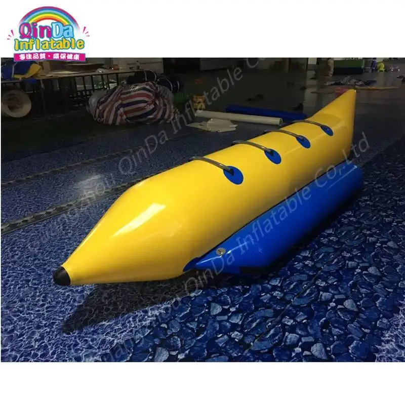 Single Tube Inflatable Banana Boat For 4 Persons Sit On Top Plastic Kayak Boat Flying Towables Pvc Motor Boat
