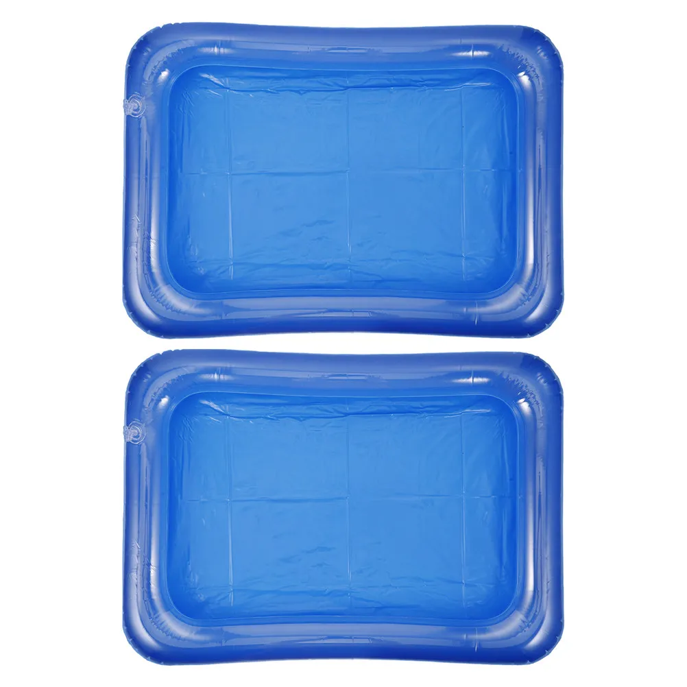 2Pcs Mini Pool for Sturdy PVC Material Summer Water Play Set Portable Lightweight Fun Pool for Dollhouse Garden