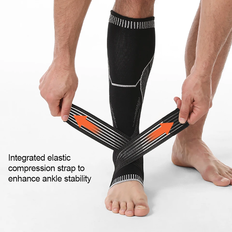 1Pcs Ankle Leg Guards Protection Sport Compression Strap Running Basket Sport Elastic Compression Cycling Leg Cover Breathable