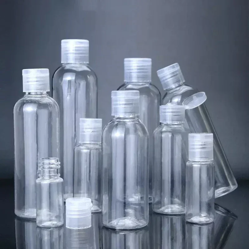 30/50/100pcs 5-120ml Plastic Squeeze Bottle with Flip Cap PET Lotion Shampoo Empty Cosmetic Sample Container Travel Bottles