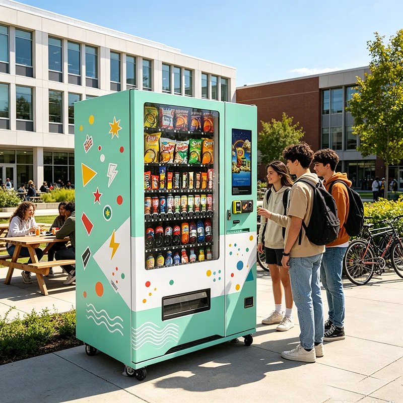 All-in-one Snack and Drink Vending Machine Multiple Payment Methods Supported