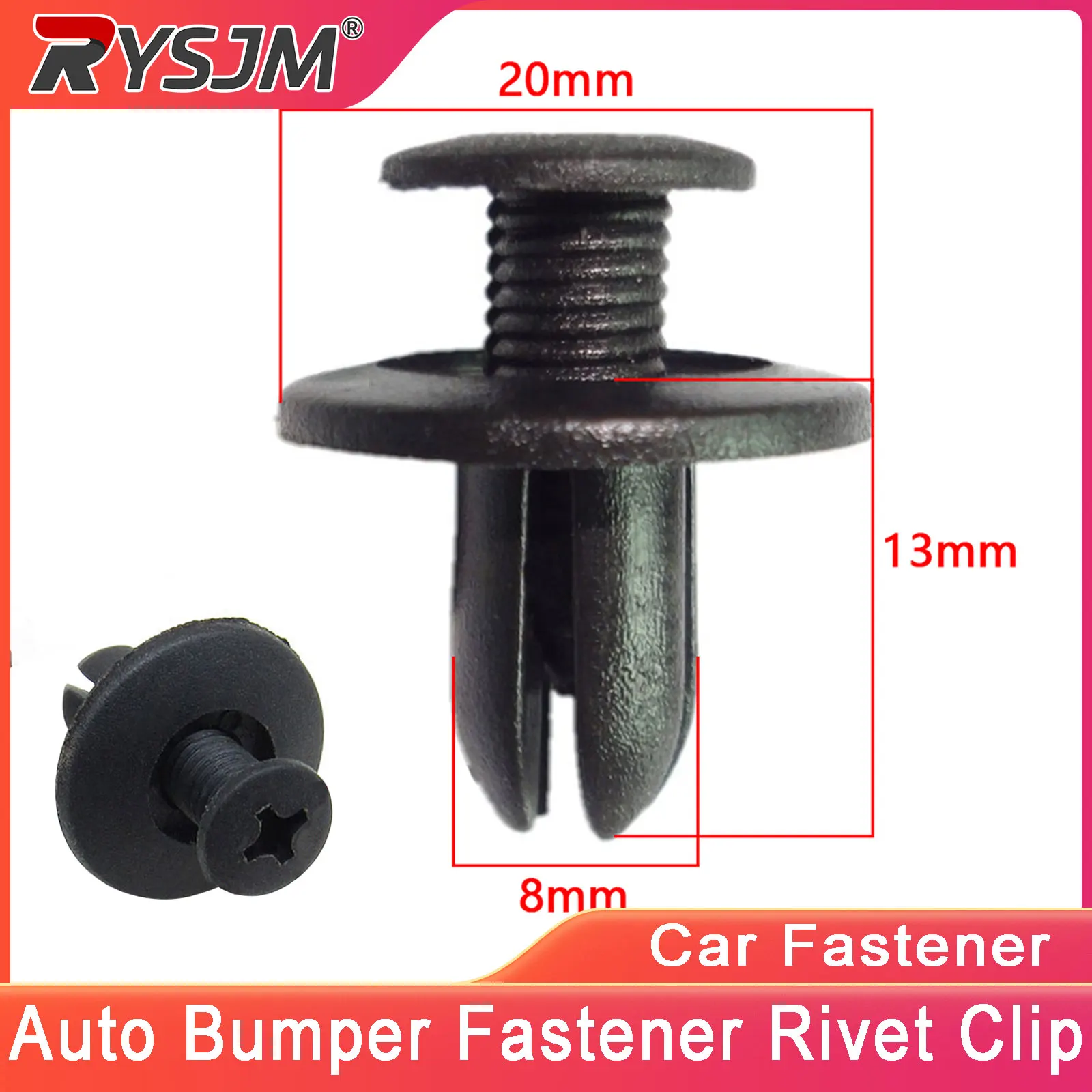 Remaches de plástico de 8 mm, tornillos de sujeción para guardabarros de coche, clips y remaches para Toyota, Focus, Kia, Nissan, Yamaha, accesorios para coche