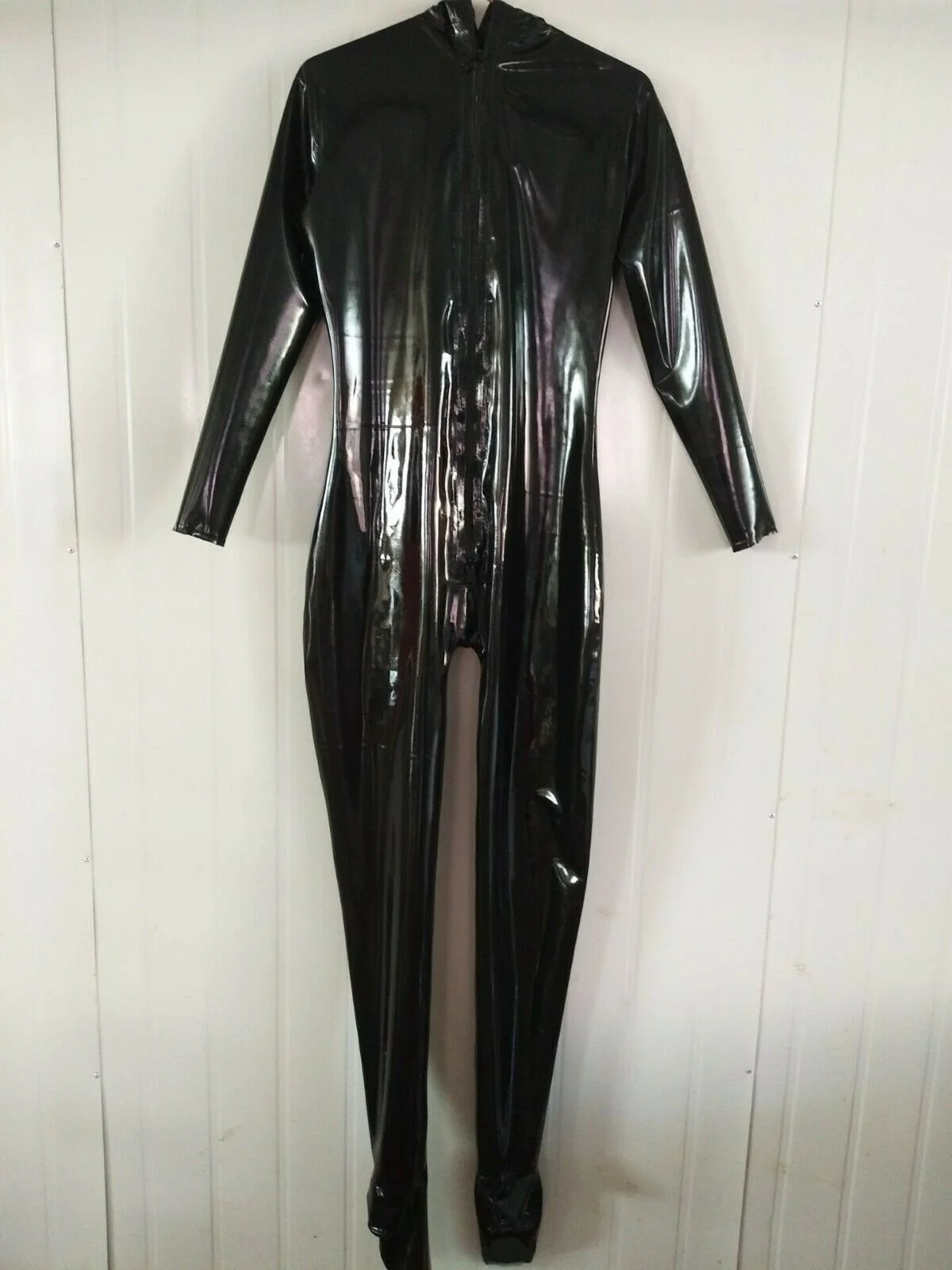 Ganzanzug Latex Uniform Rubber Cosplay Catsuit Kostüm Maske Suit S-XXL