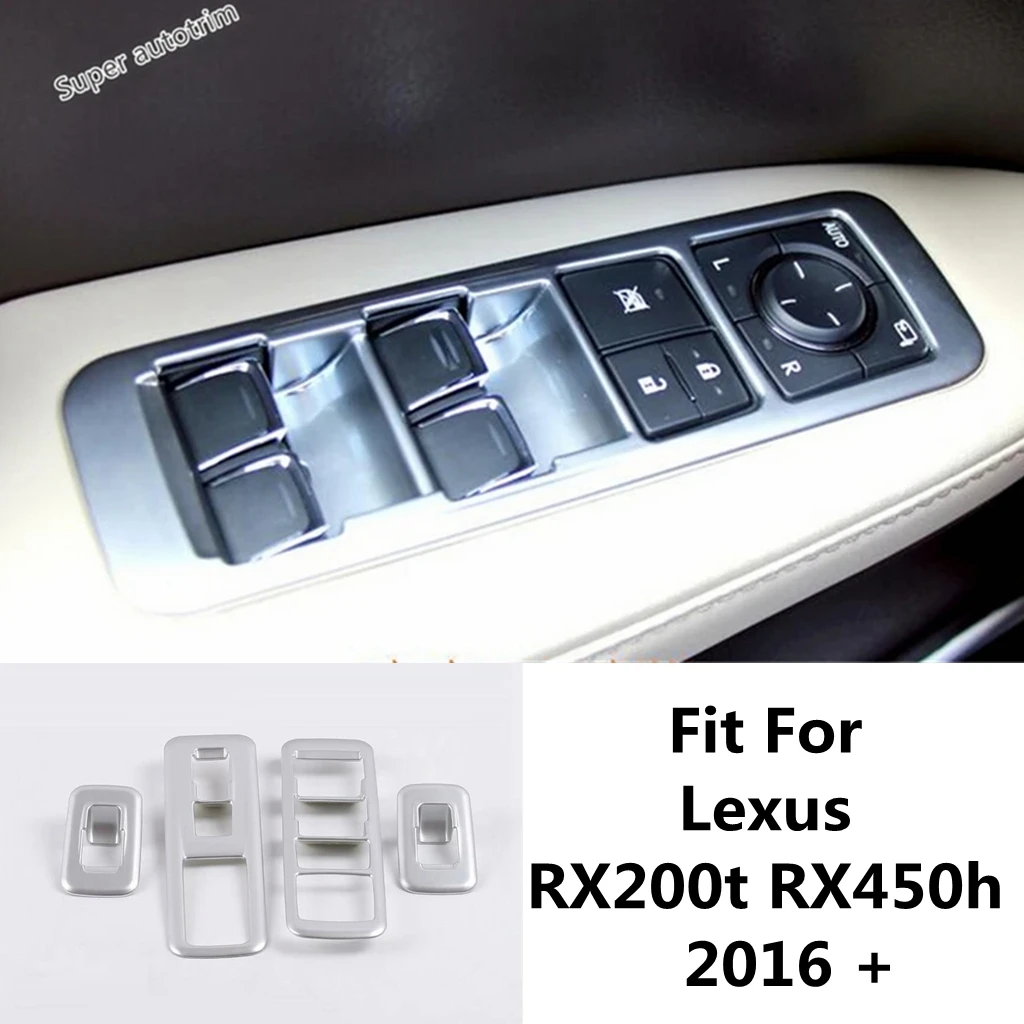 

Car Inner Door Window Lift Switch Control Panel Cover Trim Fit For Lexus RX RX450h 2016 - 2020 ABS Matte Interior Accessories