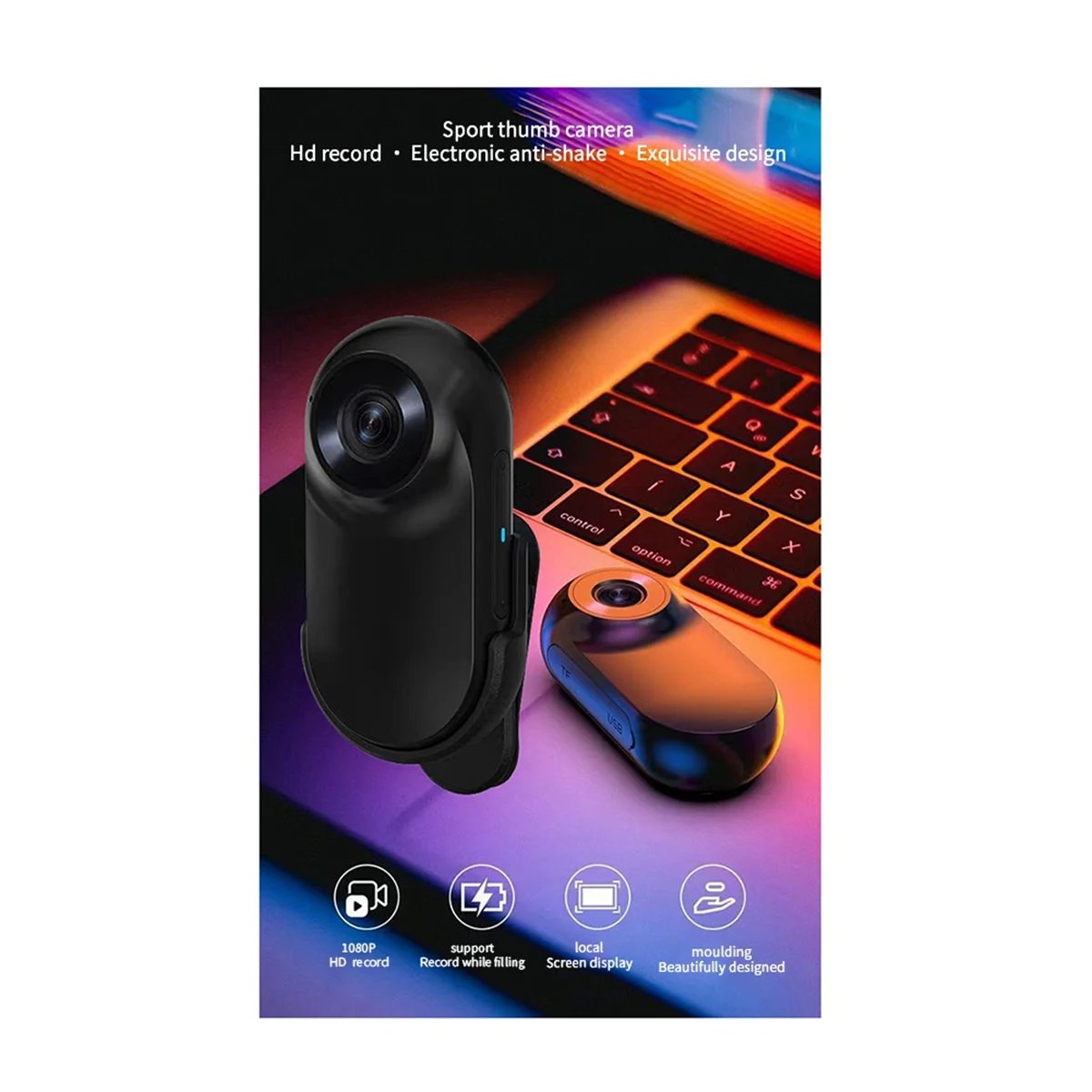 خوذة كاميرا صغيرة محمولة على الرأس ، كاميرا رياضية DV مغناطيسية ، حركة الدراجة ، مقاومة للاهتزاز ، HD HD