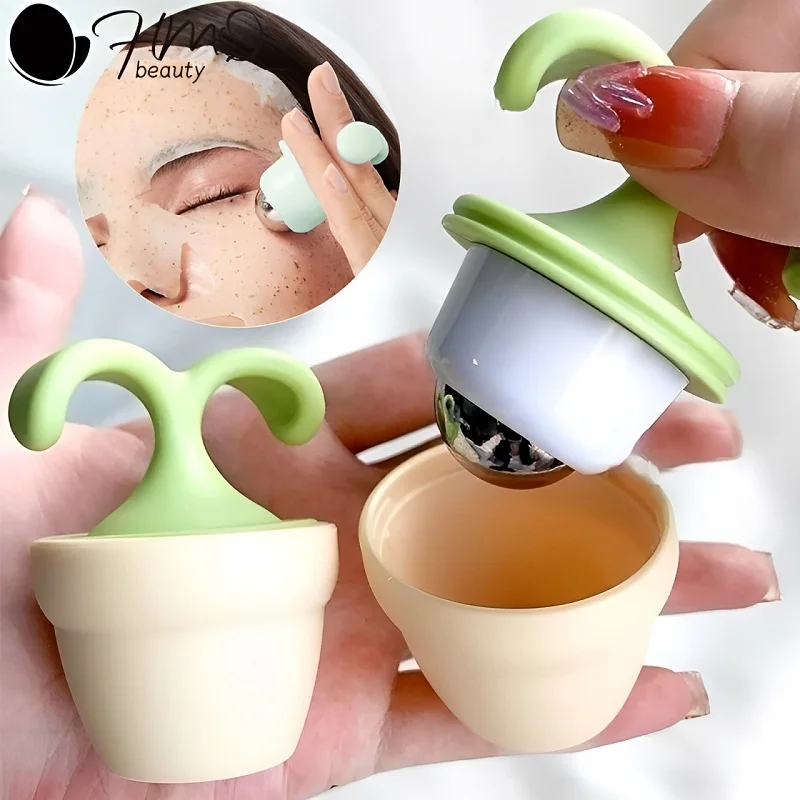 2/1pcs Handheld Body Massager Mini Potted Plant Shaped Roller Ball Bead Relaxation Massage Cooling for Neck Foot Skin Care Tool