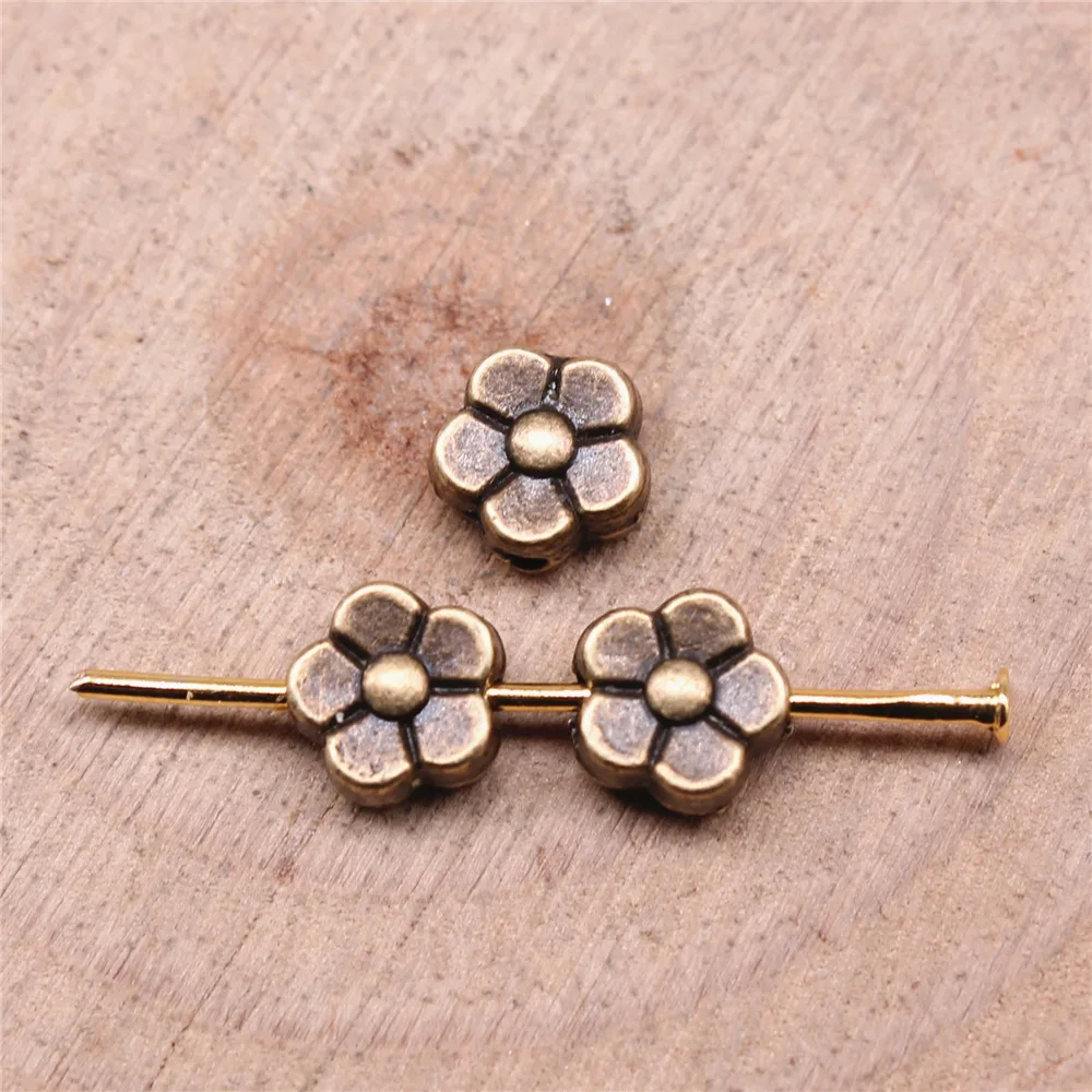 

20pcs 6*6*3MM Flower Small Hole Bead Charms For Jewelry Making DIY Crafts Making Findings Handmade Tibetan Jewelry