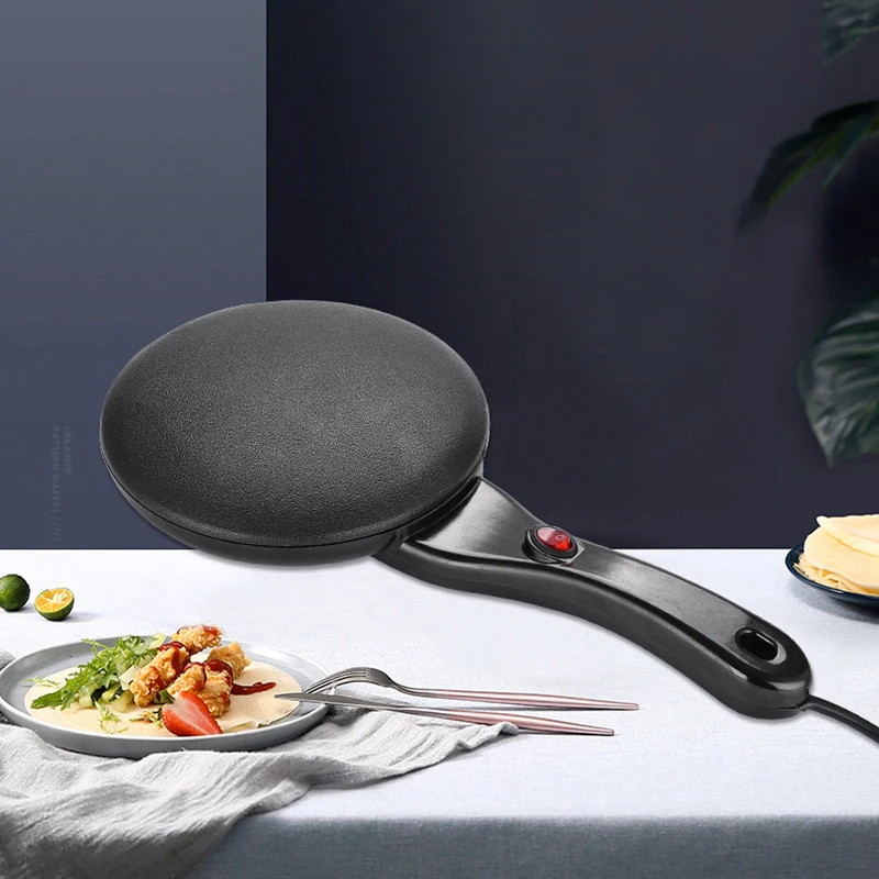 전기 크레페 제조기 케이크 제조기 기계 아침 식사 피자 베이커 팬케이크 베이킹 팬 비 스틱 팬 중국어 스프링 롤 요리 팬