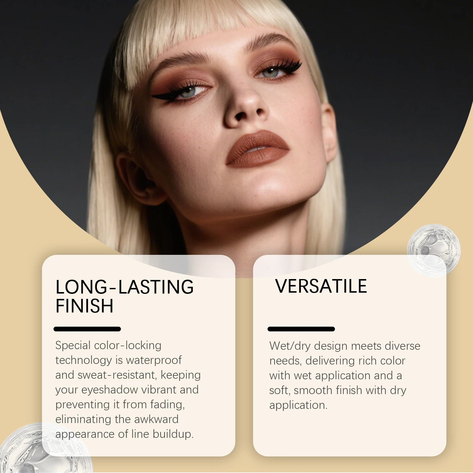 ظلال عيون أحادية اللون غير لامعة، لون يدوم طويلاً، مقاوم للماء، مقاوم للعرق، ليس من السهل تلطيخ اللون، سريع الجفاف، مكياج عيون محمول #3