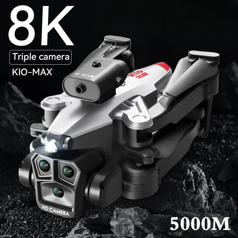 K10Max Drone RC Plane UAV 8K Professinal Three Camera Intelligent Optical Flow Localization Four-way Obstacle Avoidance RC 5000M