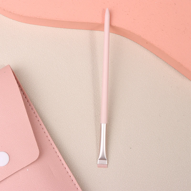 Rosa Augen Make-up Pinsel flache Augenbrauen Eyeliner Pinsel profession elle flache Winkel Holz Lidschatten Pinsel bilden Kosmetik Werkzeuge