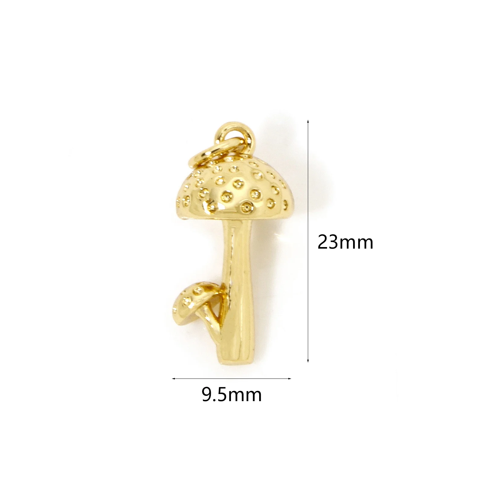 1pc New Cute Brass Charms Gold Color Mushroom 3D Pendant DIY Necklace For Women Men Party jewelry Findings Gift 23mm x 9.5mm