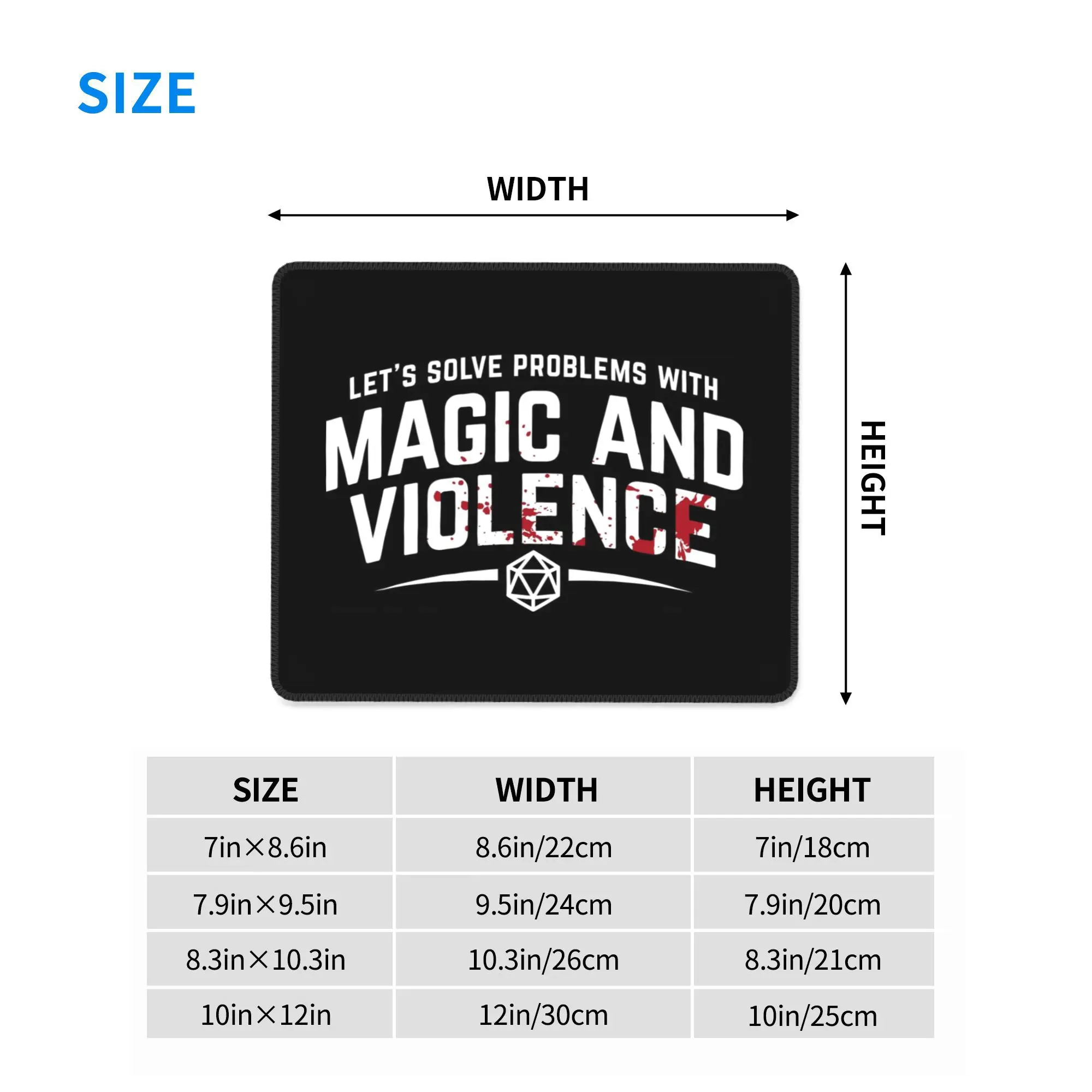 Let's Solve Problems With Magic and Violence Mouse Pad Computer Keyboard Mouse Mat Gamer PC Laptop Desk Mat Office Table Mats