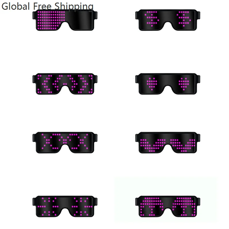 Fashion Night Decorative Light-up Glasses For Cosplay Glowing Spectacles For Men Women Festival Bar Party Sunglasses Accessories