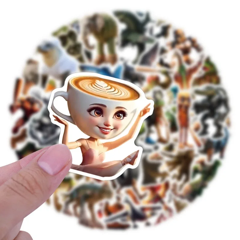 100pcs Cute Cartoon The Classic of Mountains and Seas Creative Personalized Graffiti Decorative Stickers