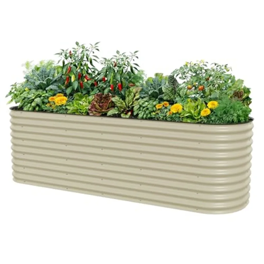 

32 комплекта высоких приподнятых грядок (32 Extra Tall Raised Garden Bed Kits) 4 x 8 x 2.7 футов, уличные металлические ящики-клумбы для овощей, цветов, фруктов, 2.5 x 9.5 x 2.7 футов