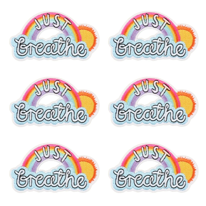 10/18PCS Set Wholesale Summer Wave Embroidery Cloth Sticker Rainbow Cactus Computer Embroidery Label Cartoon Bus Patch