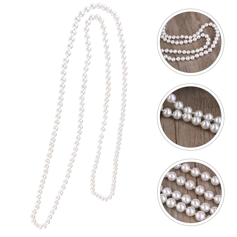 

Pearl Sweater Chain For Women Long White European Fashion Lightweight Miss Sweater Pearl Necklace Peal Necklace Set