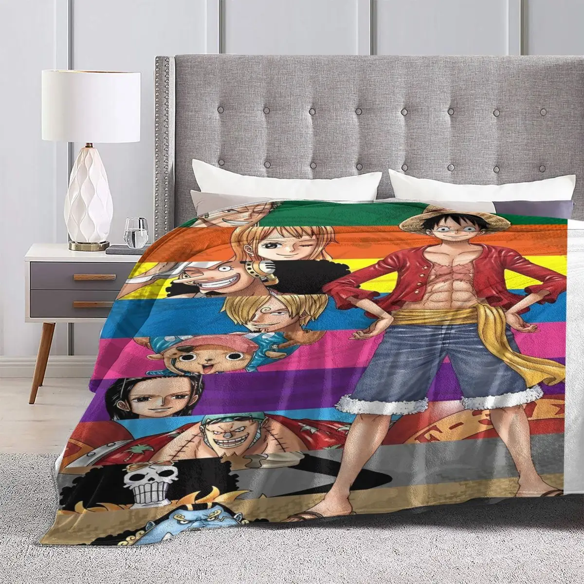 One Pieces Blanket Quality Super Soft characters Throw Blanket Spring Airplane Travel Home Decor Funny Bedspread