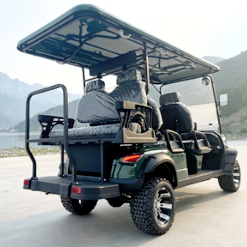 Electric Golf Cart 8 Seater 5KW 72V Lithium Battery 100 km Range Buggy Golf Course Seat With Headrest Bumper Off-Road Tires
