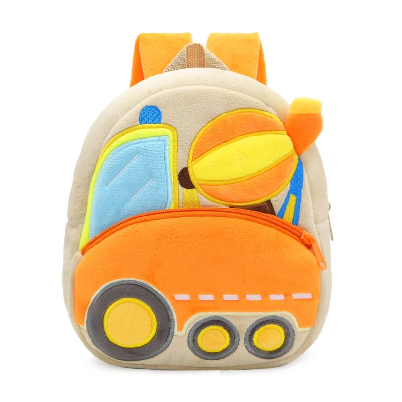 Kindergarten Kids Backpack Cartoon Mixer Truck Design Cool Car School Bags for Toddler Boys Kawaii Class Bags for Girls Bookbag