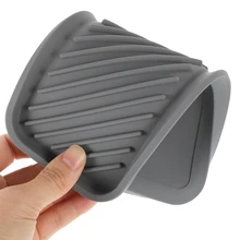 2Pcs Silicone Tray Household Vanity Organizer Space Saving Bathroom Countertop Tray for Soap Lotion Toothbrush