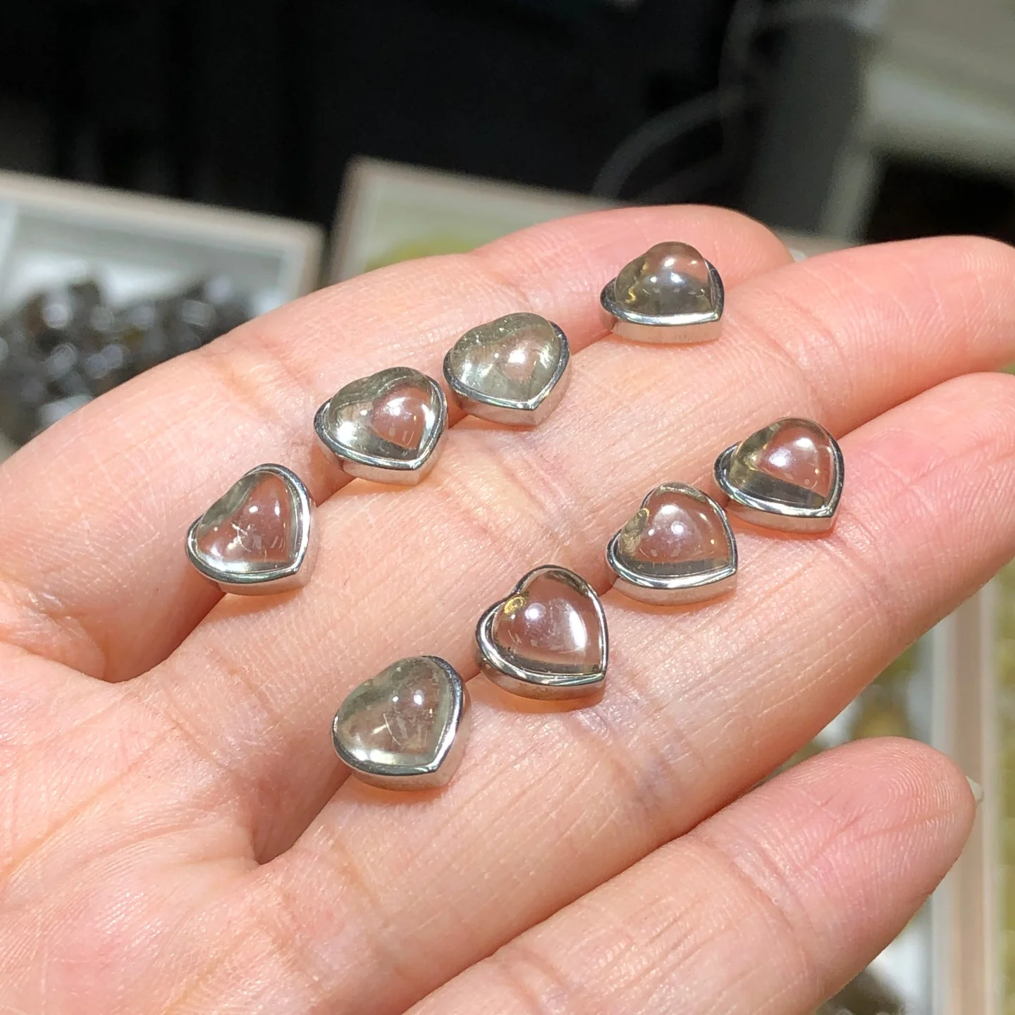 1 Pc Fengbaowu Natural Libyan Gold Tektite Meteorite Heart Earring 9MM 925 Sterling Silver Reiki Healing Stone Jewelry Gift