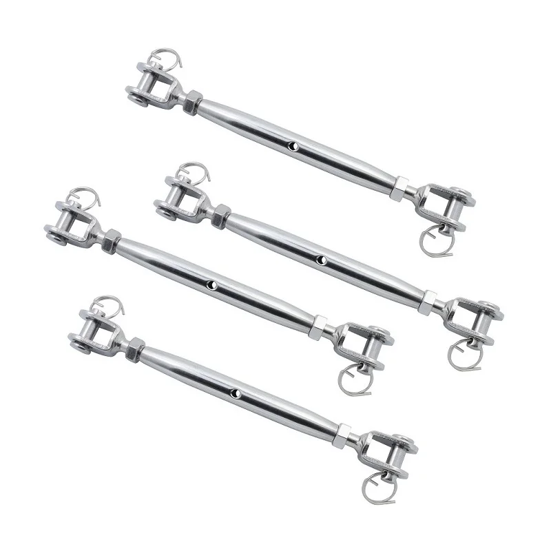 4 Pieces Stainless Steel 316 Closed Body Turnbuckle Jaw And Jaw M5 M6 M8 High Polished Rigging Hardware Heavy Duty For Boat Yach