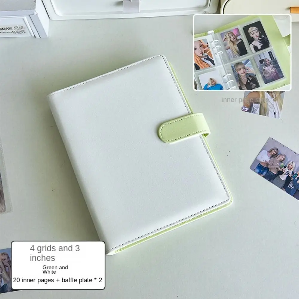 Square Storage Clip PU Leather 3 Inch Photo Album Portable Universal Picture Case INS Style Exquisite PU Card Album Storage