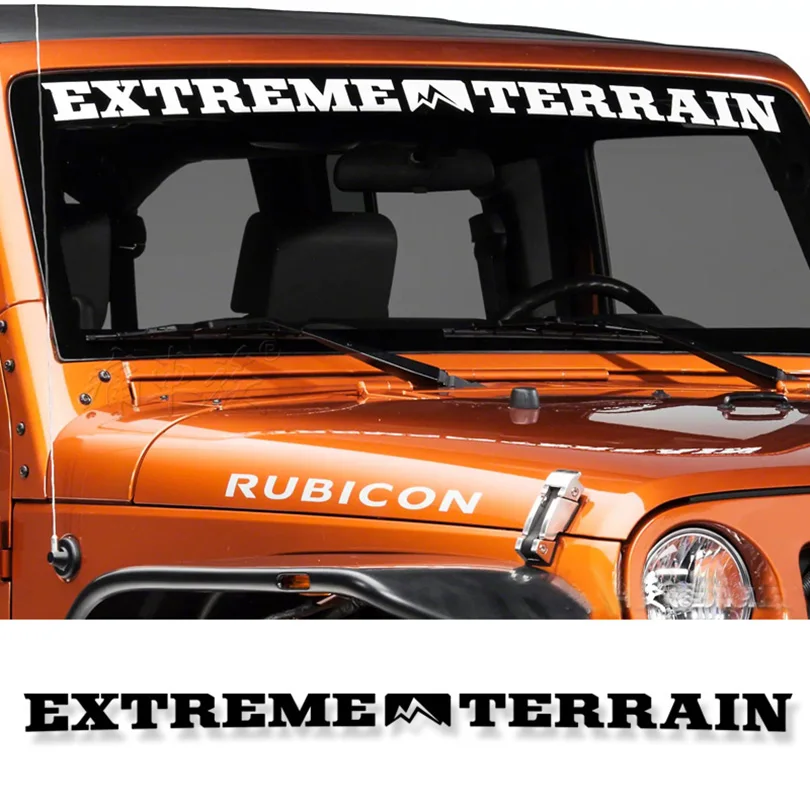

Extreme Terrain Front Winshield Letter Sticker Glass Window Decal Vinyl Wrap for Jeep Wrangler Rubicon TJ JK CJ TJ YK JL XJ