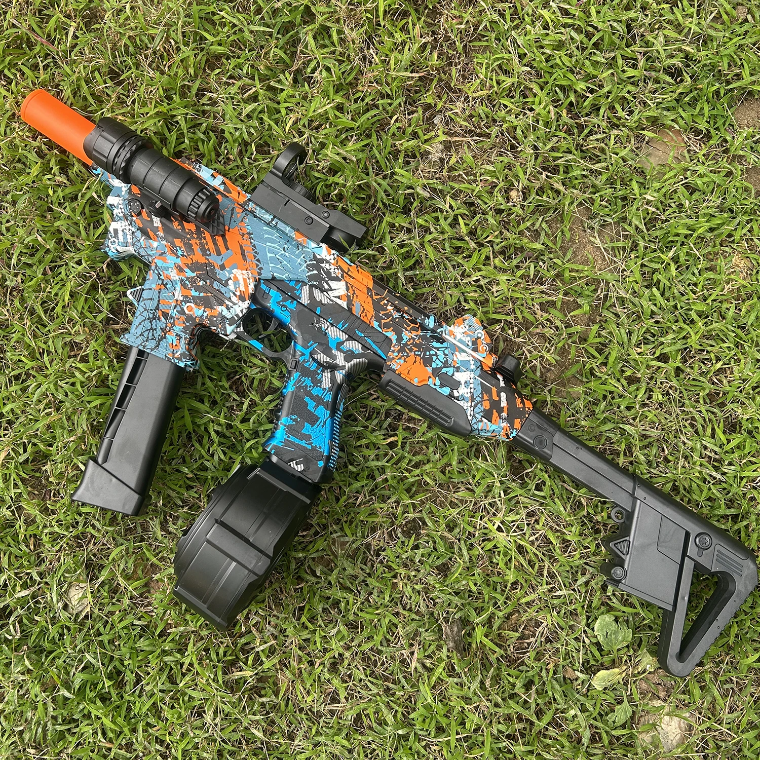 مجموعة مسدس لعبة كاربين للأولاد G17 مع بطارية 3.7 فولت يمكن أن يطلق رصاصات هيدروجيل 7-8 مم، هدية السنة الجديدة للأولاد، نموذج اللعبة