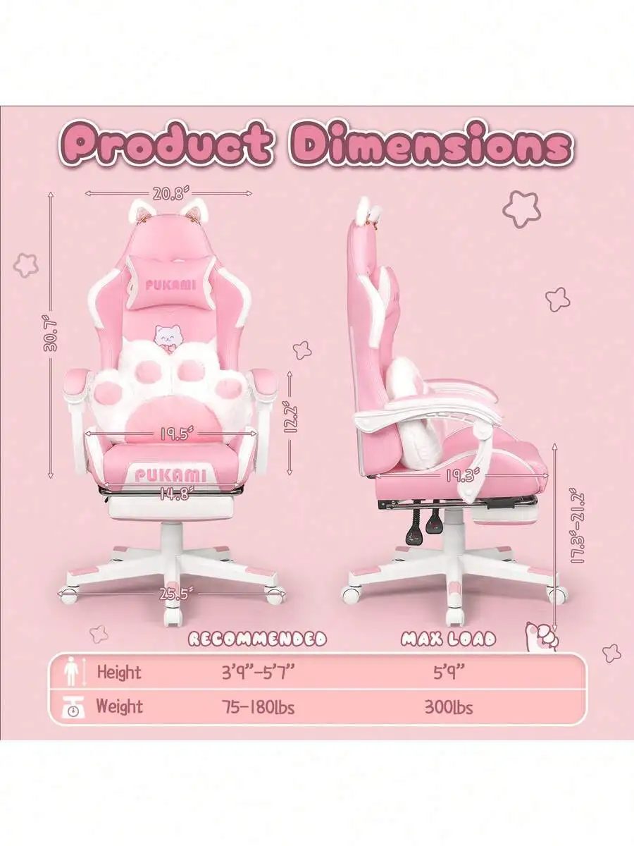 Gaming Chair Ergonomic,Computer Chair With Support Headrest,360° Swivel High Gamer Chair With Rolling Casters For Office Gaming