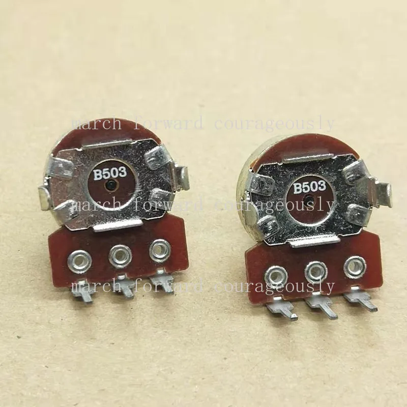 10pcs 161 type single-pole 3-pin potentiometer B50K audio/amp volume control potentiometer, shaft length 10MM