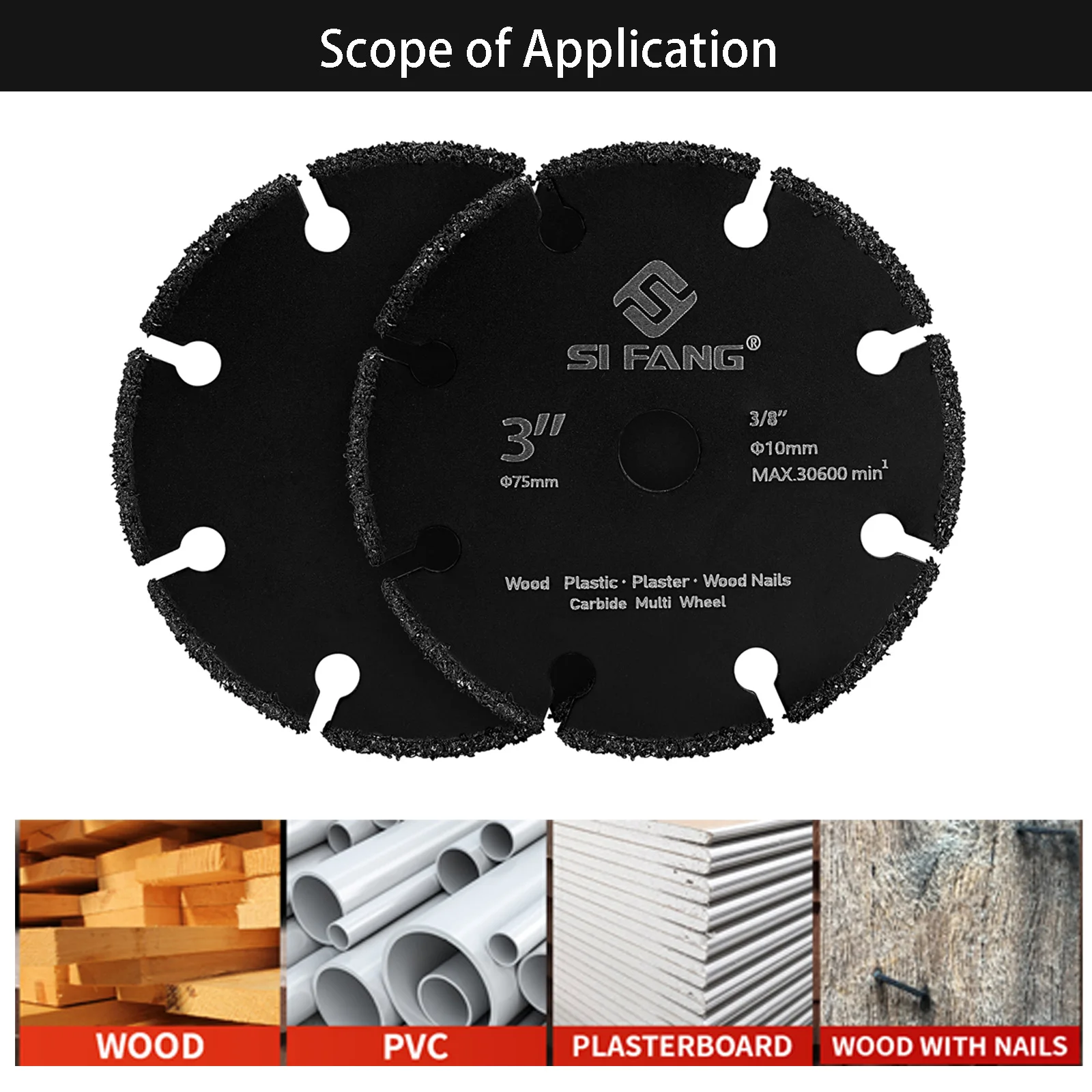 NuoDun 4pcs 3 Inch Cutting Disc 75mm Diamond Grinding Disc Metal Stainless Steel Wood Glass Stone Cutting Mini Grinder Saw Blade