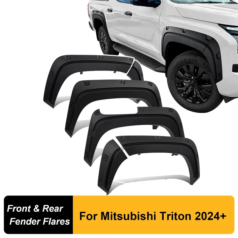High Quality OEM Pocket Style Fender Flares Wheel Arch Mud Guards For Mitsubishi Triton L200 MV 2024-2025 Double Cabin Offroad C