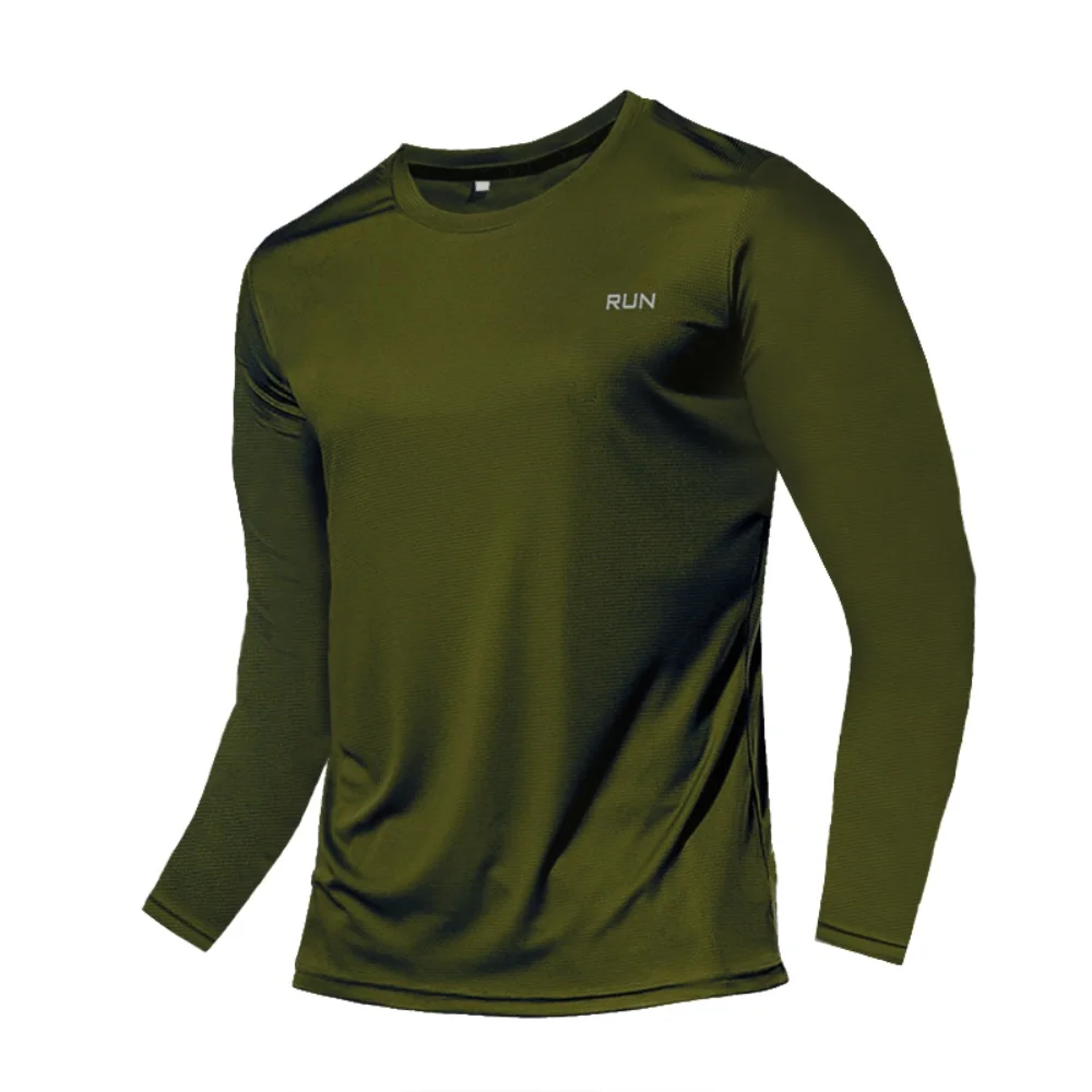 Camiseta Casual Esportiva de Manga Longa com Gola Redonda, Respirável, para Corrida, Treinamento e Fitness, Ideal para Uso Diário ao Ar Livre