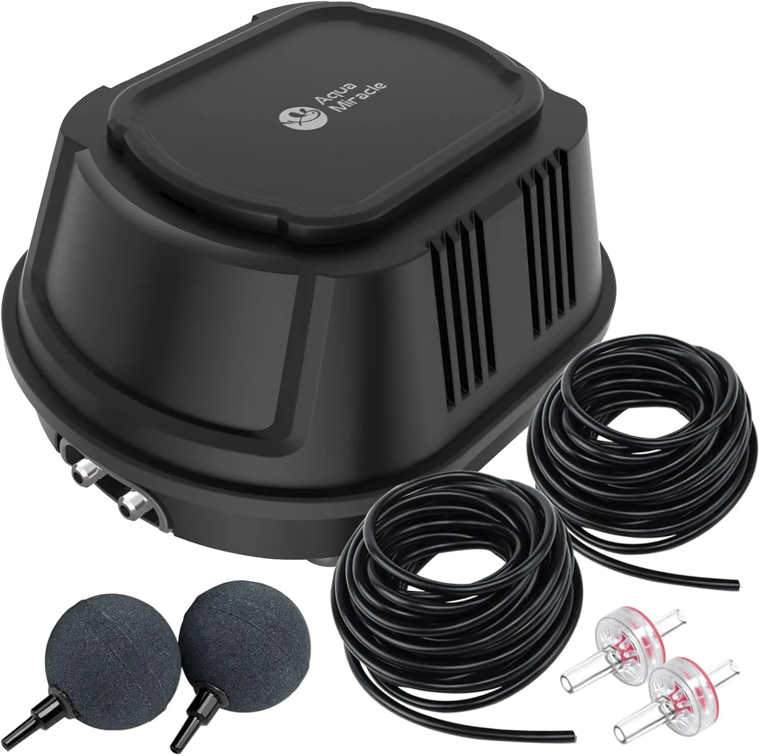 

All-in-One Koi Pond Aerator with Airline Tubing, Air Stones, Check Valves & Filter Pad for Outdoor Ponds