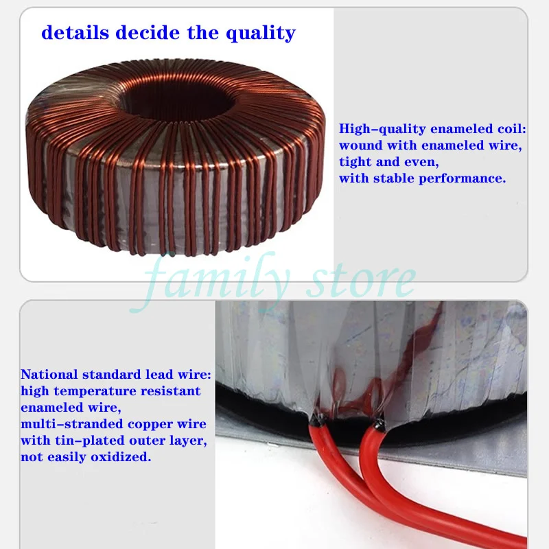 Imagem -02 - Transformador Toroidal para Amplificador de Potência Saída Dupla 12v Dual 15v Dual 18v Dual 24v Dual 36v Dual 38v 300w