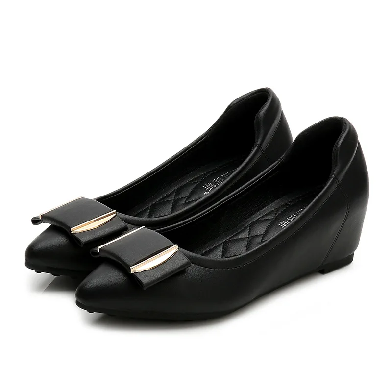 Zapatos de tacón con cuña para mujer, Calzado cómodo y elegante, color negro mate, ideal para la oficina, dama de honor, adolescentes, Universidad