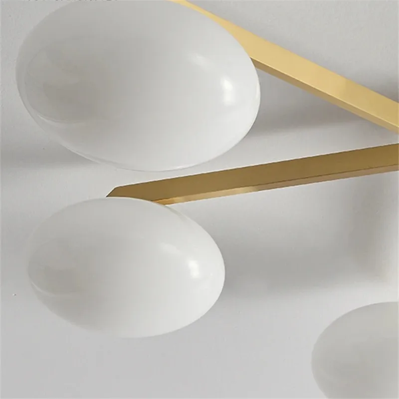 Bauhaus Gold/Schwarz Messing LED Deckenleuchte Weißer Kopfsteinpflaster Glas Lampenschirm Restaurant Küche Schlafzimmer Wohnzimmer Hängelampe