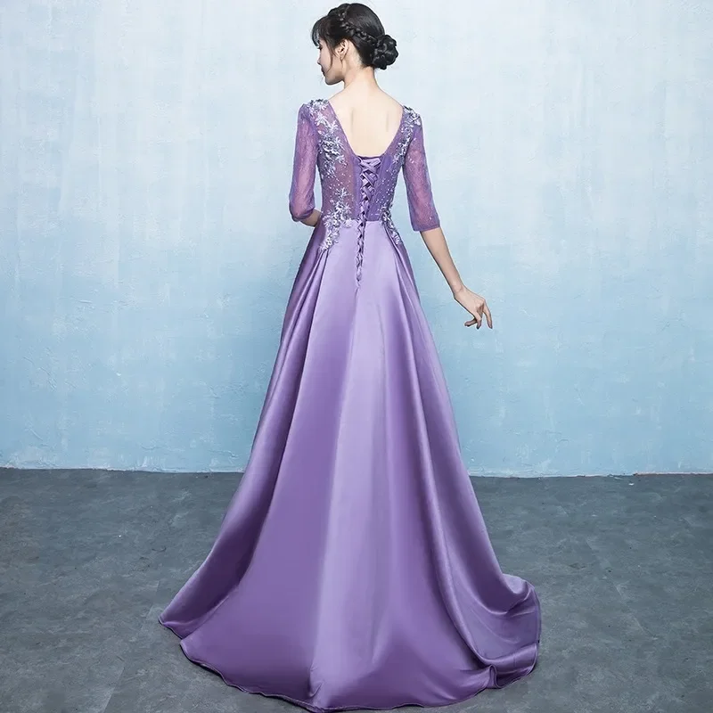 

Elegant Banquet Evening Dress New Autumn and Winter Host Dignified and Atmospheric Slimming Trailing Choir Performance Costume